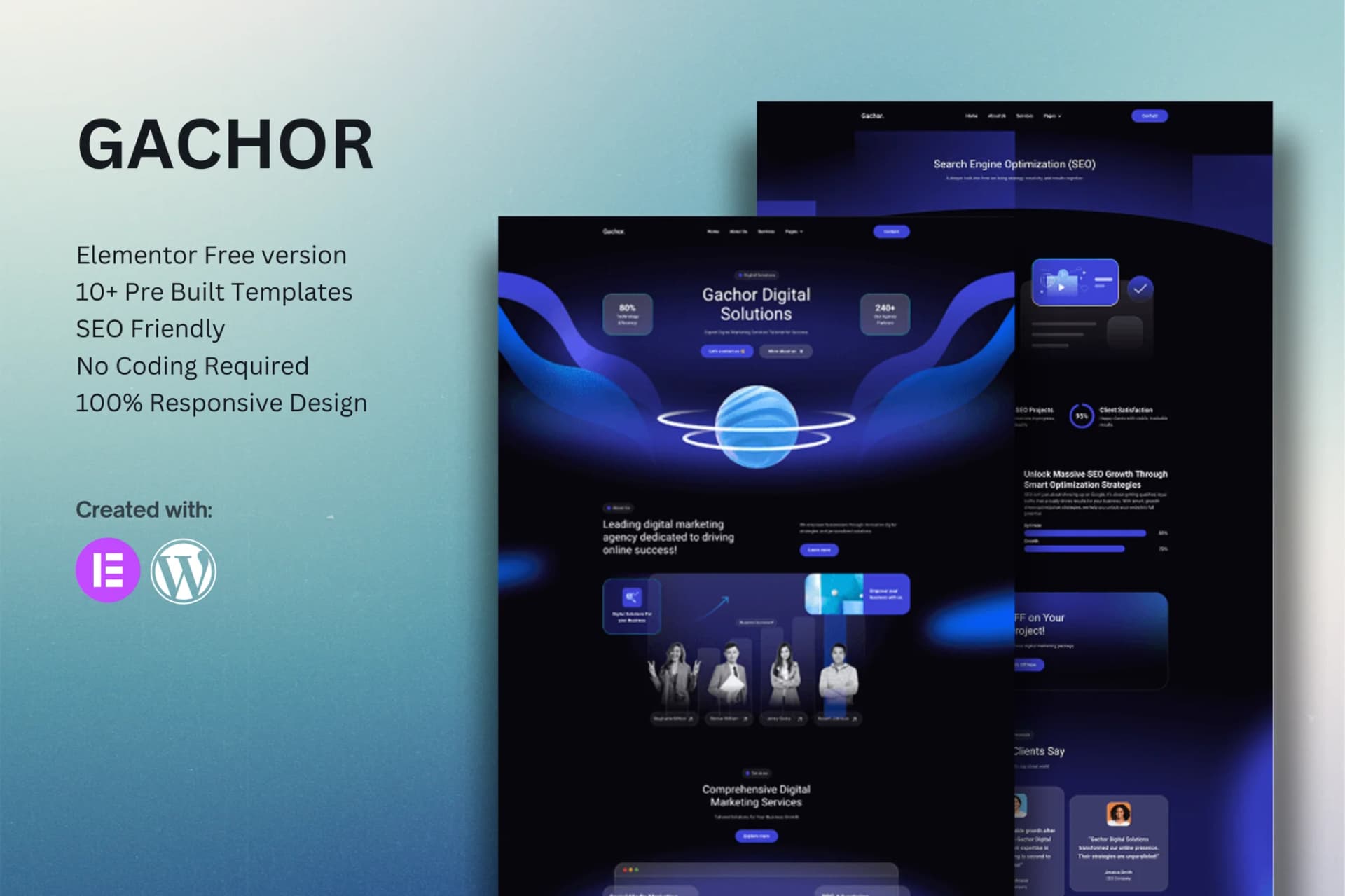 Gachor - Digital Marketing Agency Elementor Template Kit 