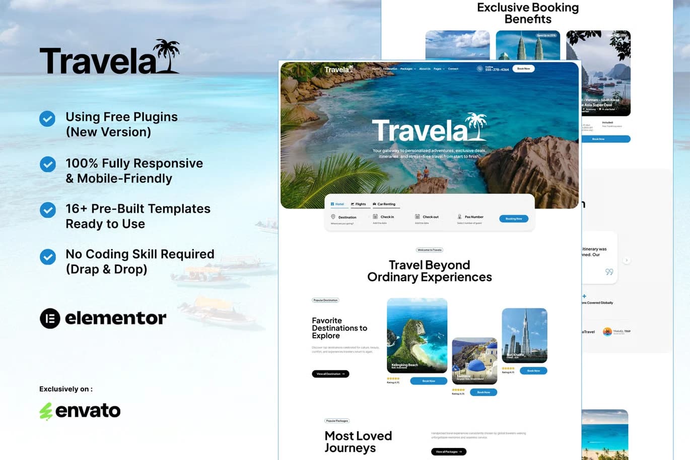 Screenshot of Travela interface