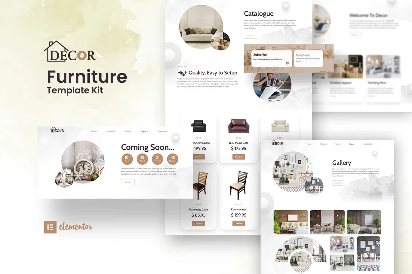 Screenshot of Decor - Furniture & Interior Design Elementor Template Kit interface