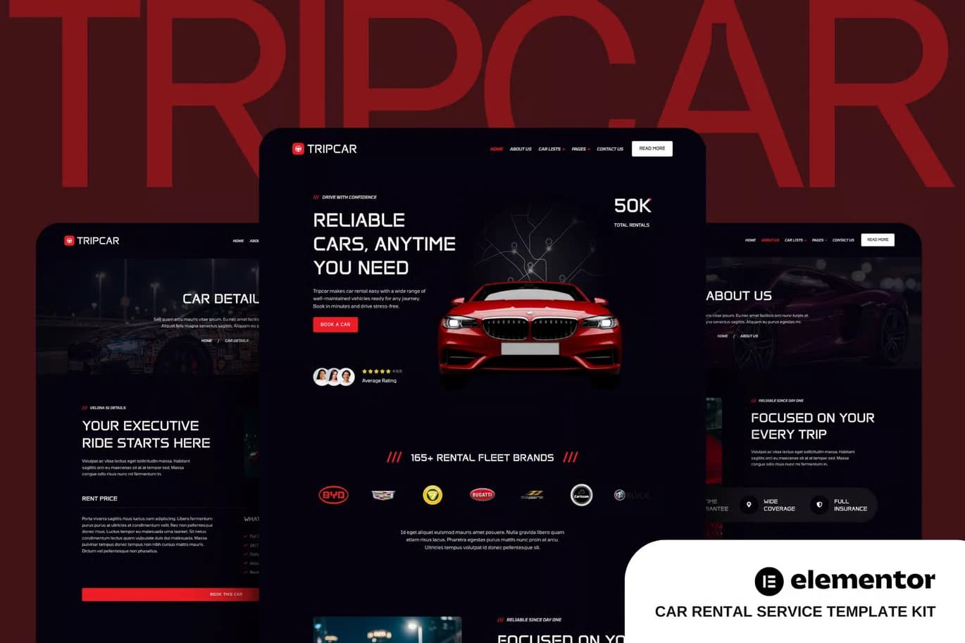 Tripcar - WordPress Plugin/Theme Screenshot of Tripcar interface